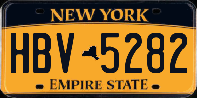 NY license plate HBV5282
