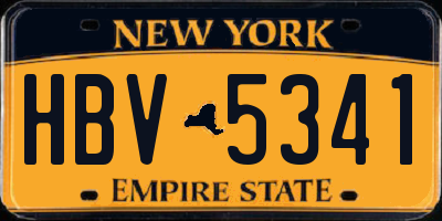 NY license plate HBV5341