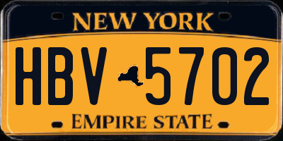 NY license plate HBV5702