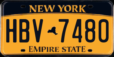 NY license plate HBV7480