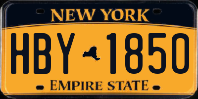 NY license plate HBY1850