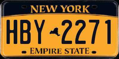 NY license plate HBY2271
