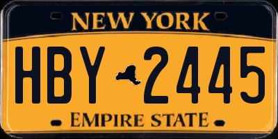 NY license plate HBY2445