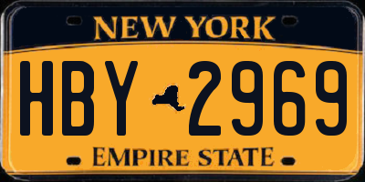 NY license plate HBY2969