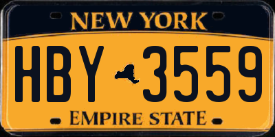 NY license plate HBY3559