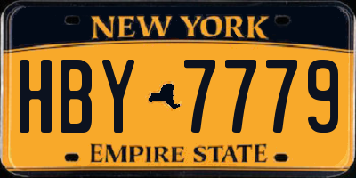 NY license plate HBY7779