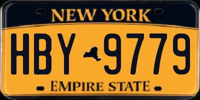 NY license plate HBY9779