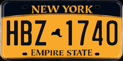NY license plate HBZ1740