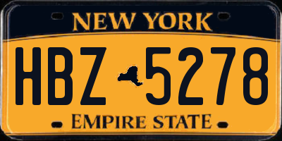 NY license plate HBZ5278