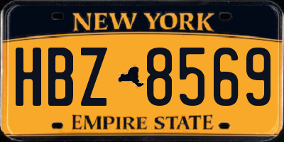 NY license plate HBZ8569
