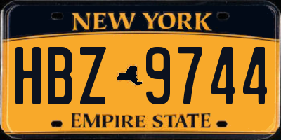 NY license plate HBZ9744