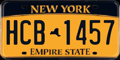 NY license plate HCB1457