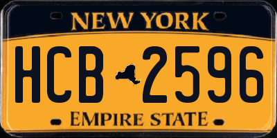 NY license plate HCB2596