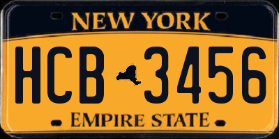 NY license plate HCB3456