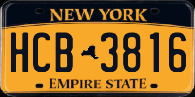 NY license plate HCB3816