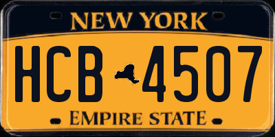 NY license plate HCB4507