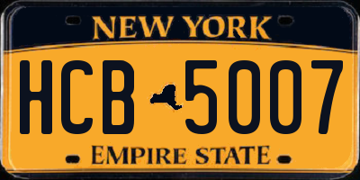 NY license plate HCB5007