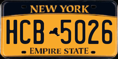 NY license plate HCB5026