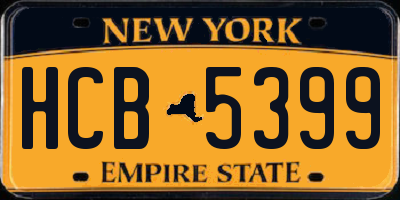 NY license plate HCB5399