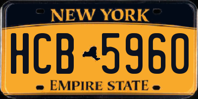 NY license plate HCB5960