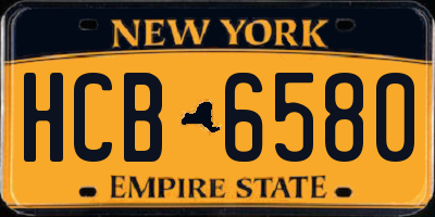 NY license plate HCB6580