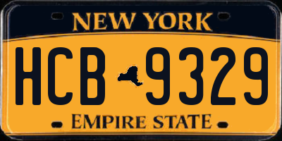NY license plate HCB9329