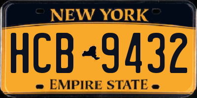 NY license plate HCB9432