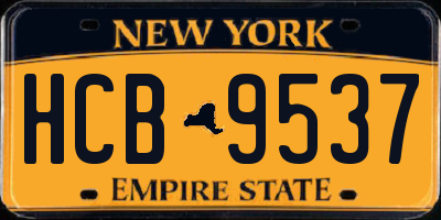 NY license plate HCB9537