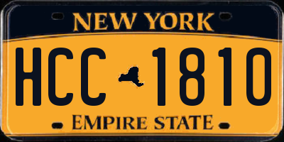 NY license plate HCC1810