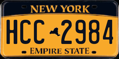 NY license plate HCC2984