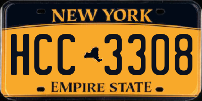 NY license plate HCC3308
