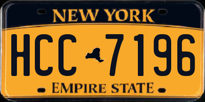 NY license plate HCC7196