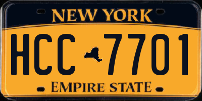 NY license plate HCC7701