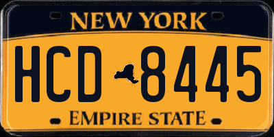 NY license plate HCD8445