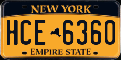NY license plate HCE6360