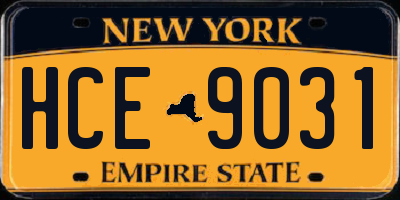 NY license plate HCE9031