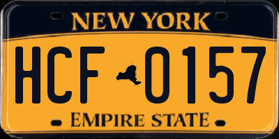 NY license plate HCF0157