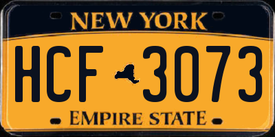 NY license plate HCF3073