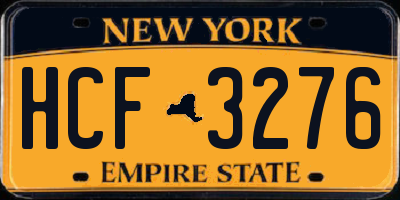 NY license plate HCF3276