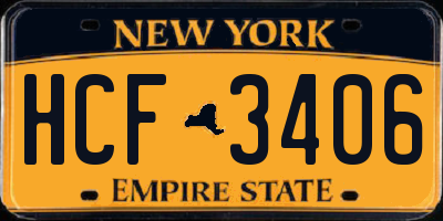 NY license plate HCF3406