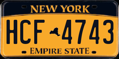 NY license plate HCF4743