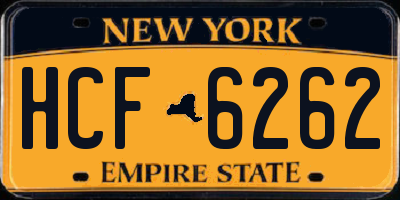 NY license plate HCF6262