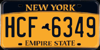 NY license plate HCF6349