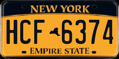 NY license plate HCF6374