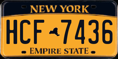 NY license plate HCF7436