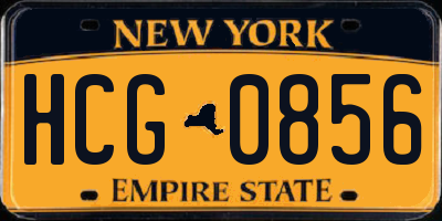 NY license plate HCG0856