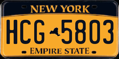 NY license plate HCG5803