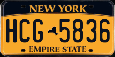 NY license plate HCG5836
