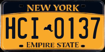 NY license plate HCI0137