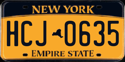 NY license plate HCJ0635